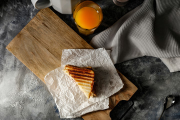 Fresh tasty breakfast and free space for your decoration. 