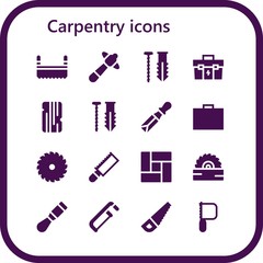 Modern Simple Set of carpentry Vector filled Icons