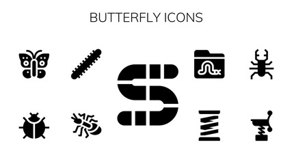 butterfly icon set