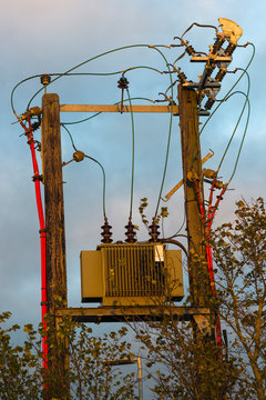 Electrical substation at new district Eddington, North West Cambridge, Cambridgeshire, UK.