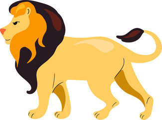 Lion animals vector isolated illustration on white background. Concept for logo, cards, print  