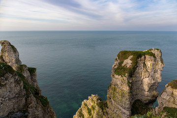 Etretat, Normandy, France - View to the sea from the top of the southern ('Aval') cliff