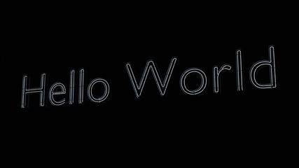 neon light hello world 3d sign