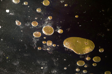 abstract air bubbles under ice