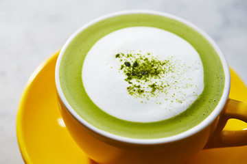 Matcha green tea cafe latte 