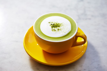 Matcha green tea cafe latte 