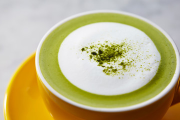 Matcha green tea cafe latte 