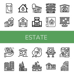 estate simple icons set