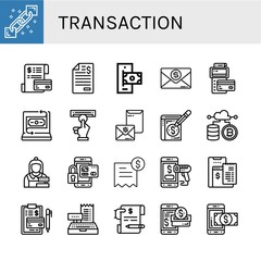 transaction simple icons set