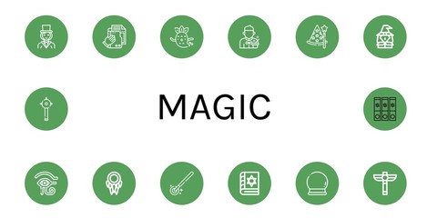 magic simple icons set