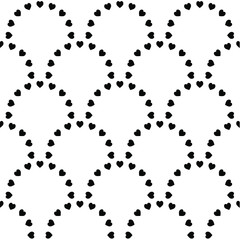 Cute minimal abstract black and white monochrome seamless vector pattern with small hearts. Gift wrapping paper, interior, cloth, fabric or web design.