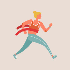 Fototapeta na wymiar Vector illustration of a running person