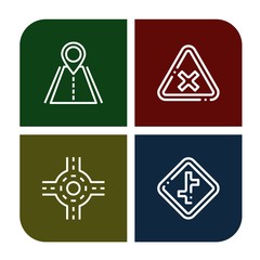 crossroad icon set