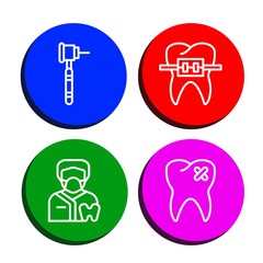stomatology simple icons set