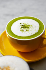 Matcha green tea cafe latte 
