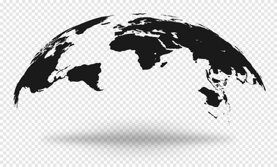 World map globe on white background .Vector graphic in flat style.