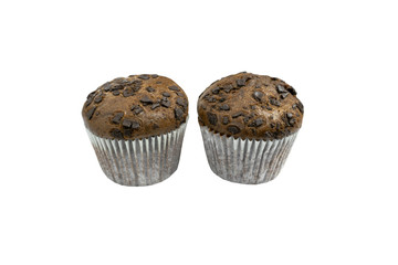 chocolate muffin isolate baking white background