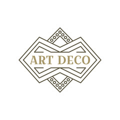 Art deco logo. Vintage label design. Retro badges. Vector image.