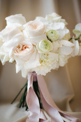 Fototapeta na wymiar bridal bouquet of white flowers