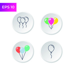Decorative party element. Birthday theme. Balloon icon template color editable. Balloon symbol logo vector sign isolated on white background illustration for graphic and web design.