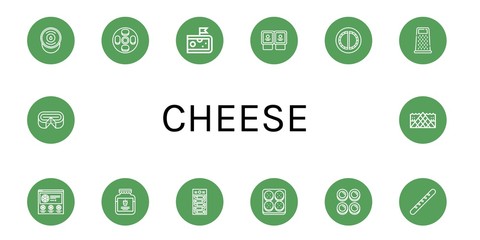 cheese icon set