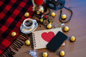 sewing accessories on white background