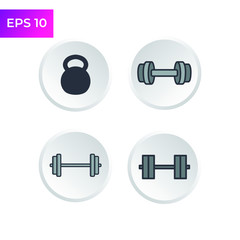 Barbell / Dumbell Gym icon template color editable. Fitness symbol logo vector sign isolated on white background illustration for graphic and web design.