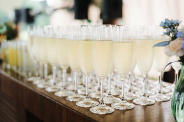 glasses of champagne on table