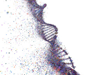 Colorful DNA molecule. Structure of the genetic code. Genetic Syndrome and Genetic Disorder, 3D...