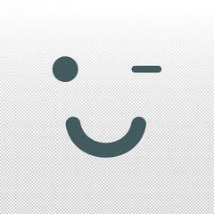 Naklejka premium Winking Smiley Vector illustration icon. face