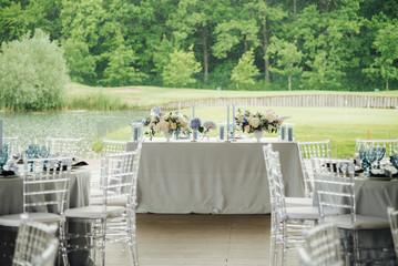 table and chairs in the garden