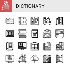 dictionary icon set