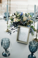 bridal bouquet of flowers on the table