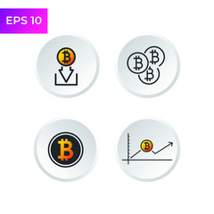 Bitcoin sign icon template color editable. Crypto currency symbol logo vector sign isolated on white background illustration for graphic and web design.