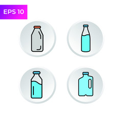 Milk Bottle icon template color editable. Milk Bottle symbol logo vector sign isolated on white background illustration for graphic and web design.