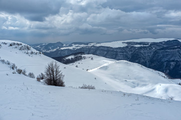 Fototapeta na wymiar view of the Little Dolomites mountain range