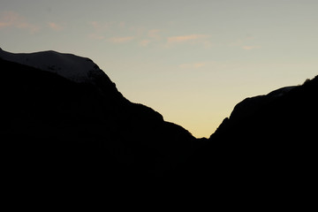 Atardecer en las montañas