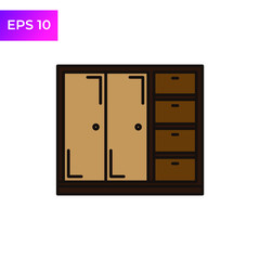 Cabinet icon template color editable. Furniture Cabinet symbol logo vector sign isolated on white background illustration for graphic and web design.