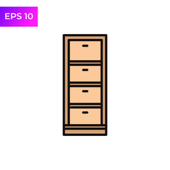 Cabinet icon template color editable. Furniture Cabinet symbol logo vector sign isolated on white background illustration for graphic and web design.