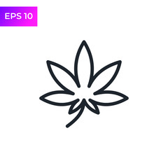 Cannabis Marijuana Leaf icon template color editable. Cannabis Medical symbol logo vector sign isolated on white background illustration for graphic and web design.