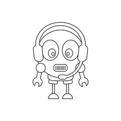 robot icon support bot icon online support heip sign 