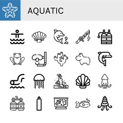 Set of aquatic icons
