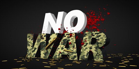 war concept camouflage texture 3d render text