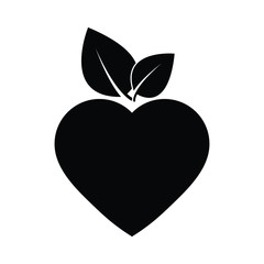 Fototapeta premium heart icon with leaf icon vector