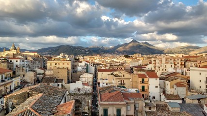 Fototapeta premium top view of the panorama of Palermo