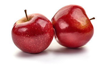 Red prince apples, isolated on white background