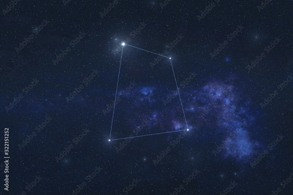 Wall mural corvus berenices constellation stars in outer space. crow constellation lines. elements of this imag