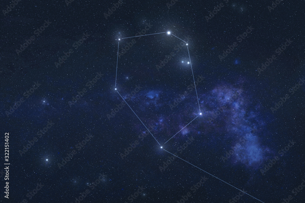 Wall mural charioteer constellation stars in outer space. auriga constellation lines. elements of this image we
