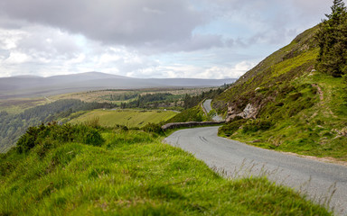 Fototapeta na wymiar Road through the Irish hills