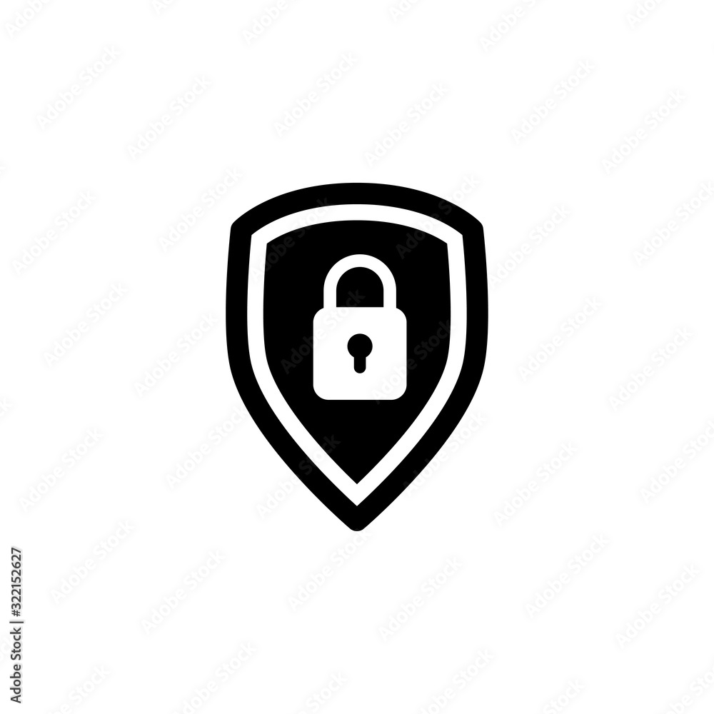 Wall mural shield and padlock icon design vector logo template eps 10